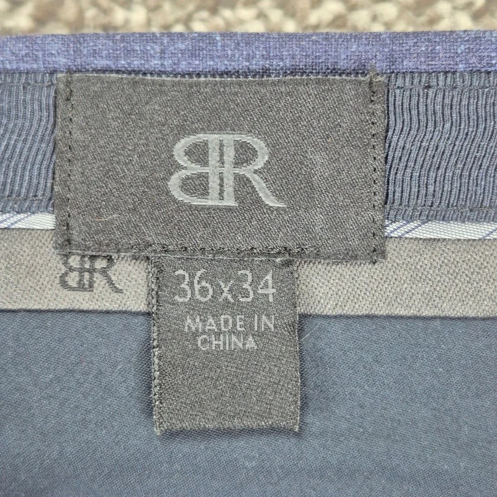 Banana Republic Dress Pants Mens 36x34 Blue Wool Silk Linen Vitale Barberis